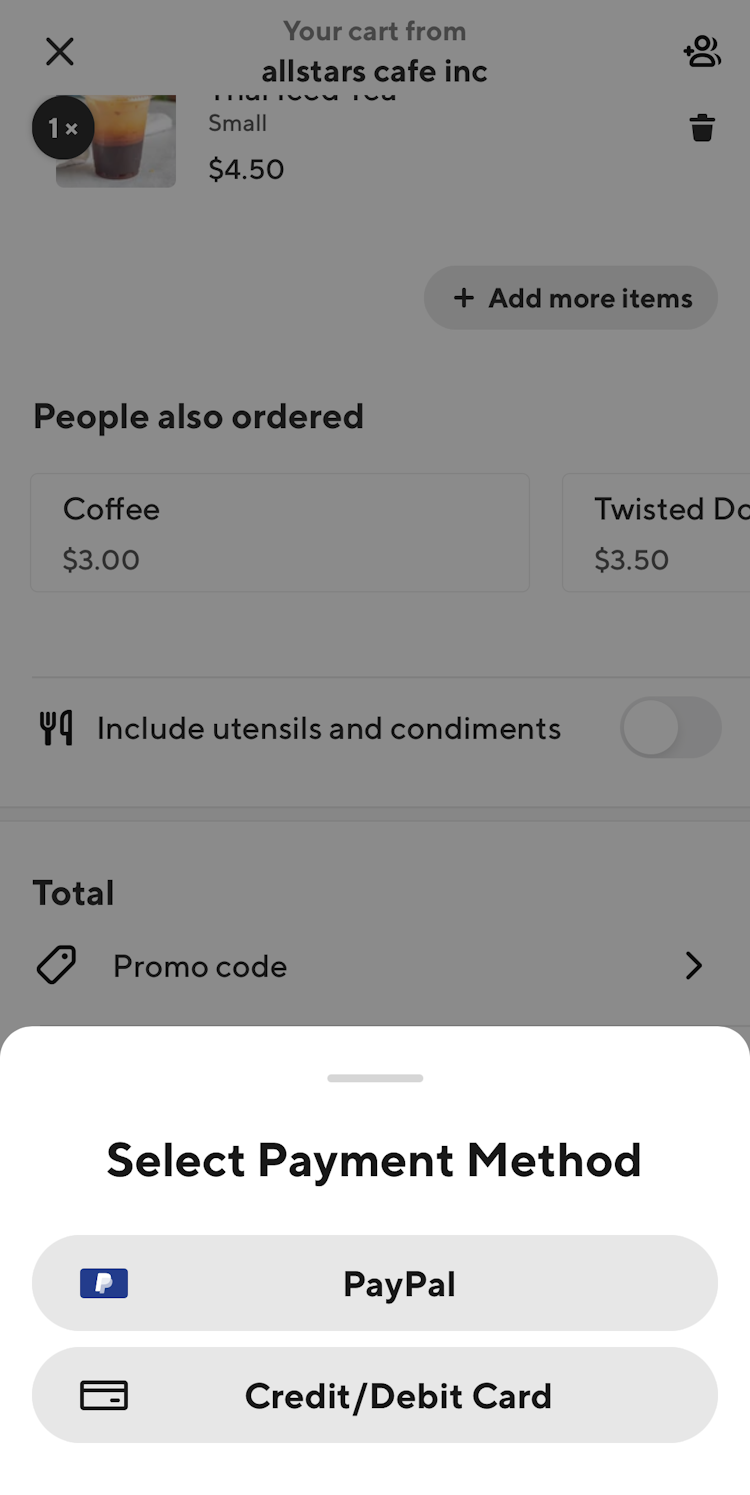DoorDash’s App Payment – 257 of 814 Payment Examples – Baymard Institute